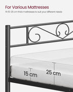 Enkelsäng ram av svart metall
