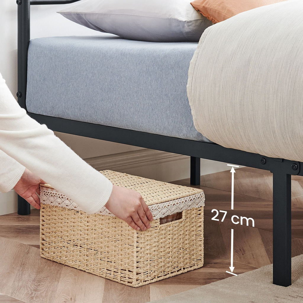 Double Bed - Metal Bed Frame - 140 x 200 cm - Svart