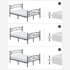 Double Bed - Metal Bed Frame - 140 x 200 cm - Svart