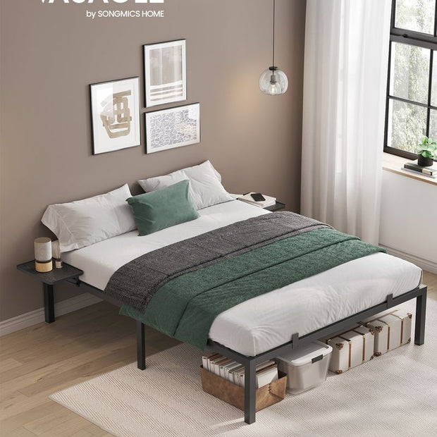 Dubbelsäng - Med förvaringshyllor - Stål - Svart