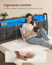Bed Frame - Metal with LED and Charging Station