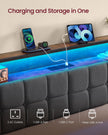 Bed Frame - Metal with LED and Charging Station