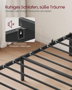 Enkelsängram gjord av metall 90 x 200 cm modern bläck -svart