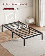 Enkelsängram gjord av metall 90 x 200 cm modern bläck -svart