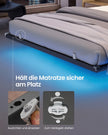 Bedframe - 160 x 200 cm - Zwevend effect - Ledverlichting - Afneembare stekkerdoos met 2 stopcontacten, 1 USB-C-poort en 2 USB-A-poorten - Inktzwart - Draagvermogen tot 500 kg