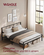 Dubbelsängram 160 x 200 cm med matt svart huvudgavel