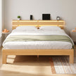 Bedframe - Van Massief Beukenhout - Hoofdbord met LED en USB - Naturel - 221,2 x 164,5 x 78 cm