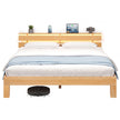 Bedframe - Van Massief Beukenhout - Hoofdbord met LED en USB - Naturel - 221,2 x 184,5 x 78 cm