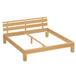 Bedframe - Van Massief Beukenhout - Hoofdbord met LED en USB - Naturel - 221,2 x 184,5 x 78 cm