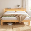 Bedframe - Van Massief Beukenhout - Hoofdbord met LED en USB - Naturel - 221,2 x 184,5 x 78 cm