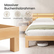 Bedframe - Van Massief Beukenhout - Hoofdbord met LED en USB - Naturel - 221,2 x 184,5 x 78 cm