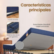 Opklapbed – 90 x 200 cm – Met 13 cm Matras – Op Wieltjes – Tot 250 kg – Blauw