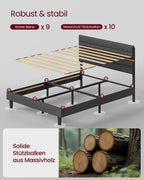 Sängram för 140 x 200 cm madrass, Leigrijs