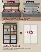 Sängstomme – Fällbar lamellbotten – Under sängförråd – Sovrum