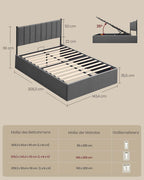 Sängstomme – Fällbar lamellbotten – Under sängförråd – Sovrum