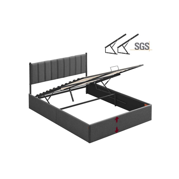 Sängstomme – Fällbar lamellbotten – Under sängförråd – Sovrum