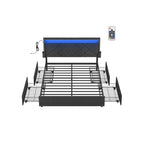 Dubbelsängram för madrass 140 x 200 cm med headboard i Leigrijs