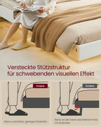Bedframe 160 × 200 cm-med LED-belysning och USB-laddningsstation