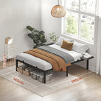 Bedframe - 140 x 190 cm, robust metallram