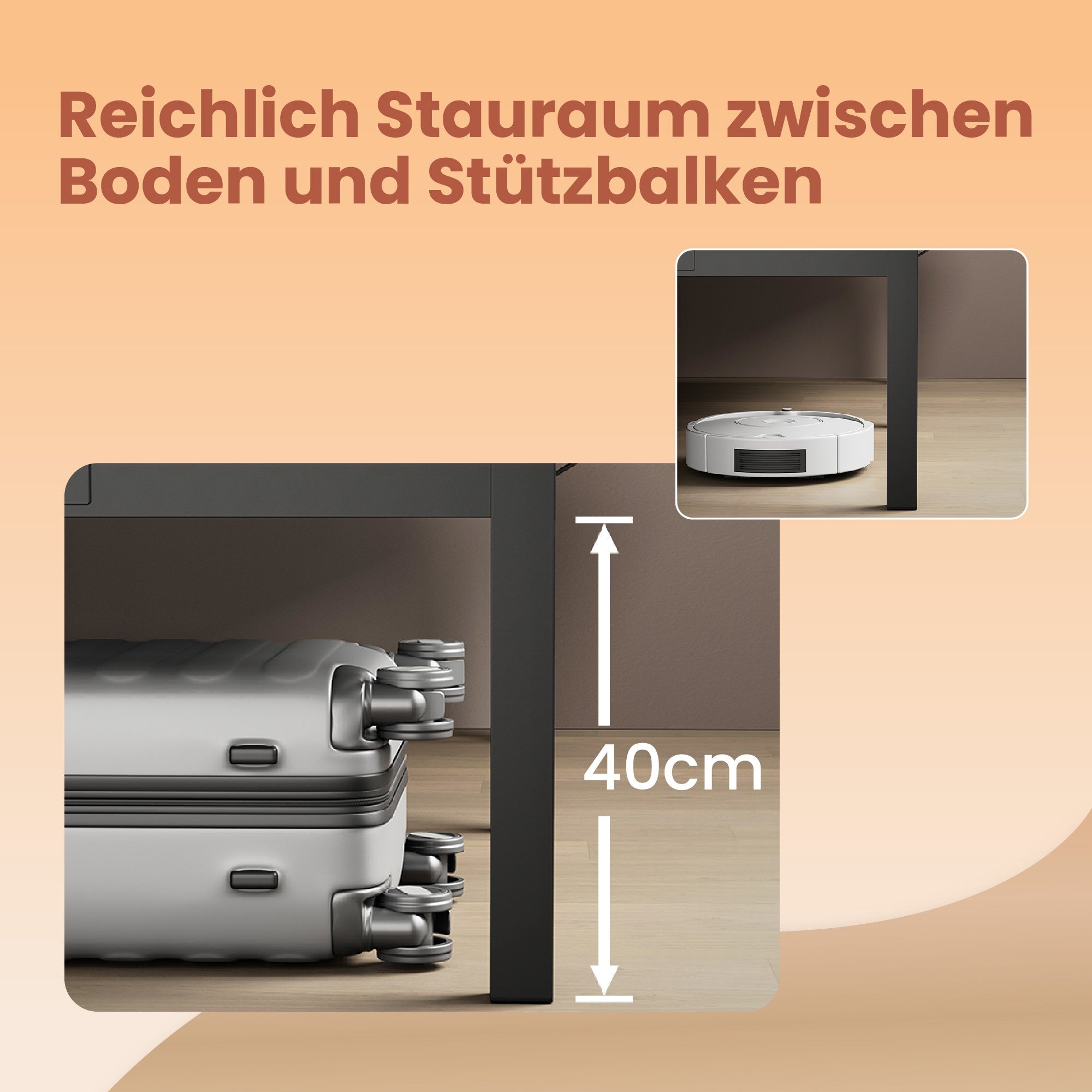 Bedframe - 140 x 190 cm, robust metallram