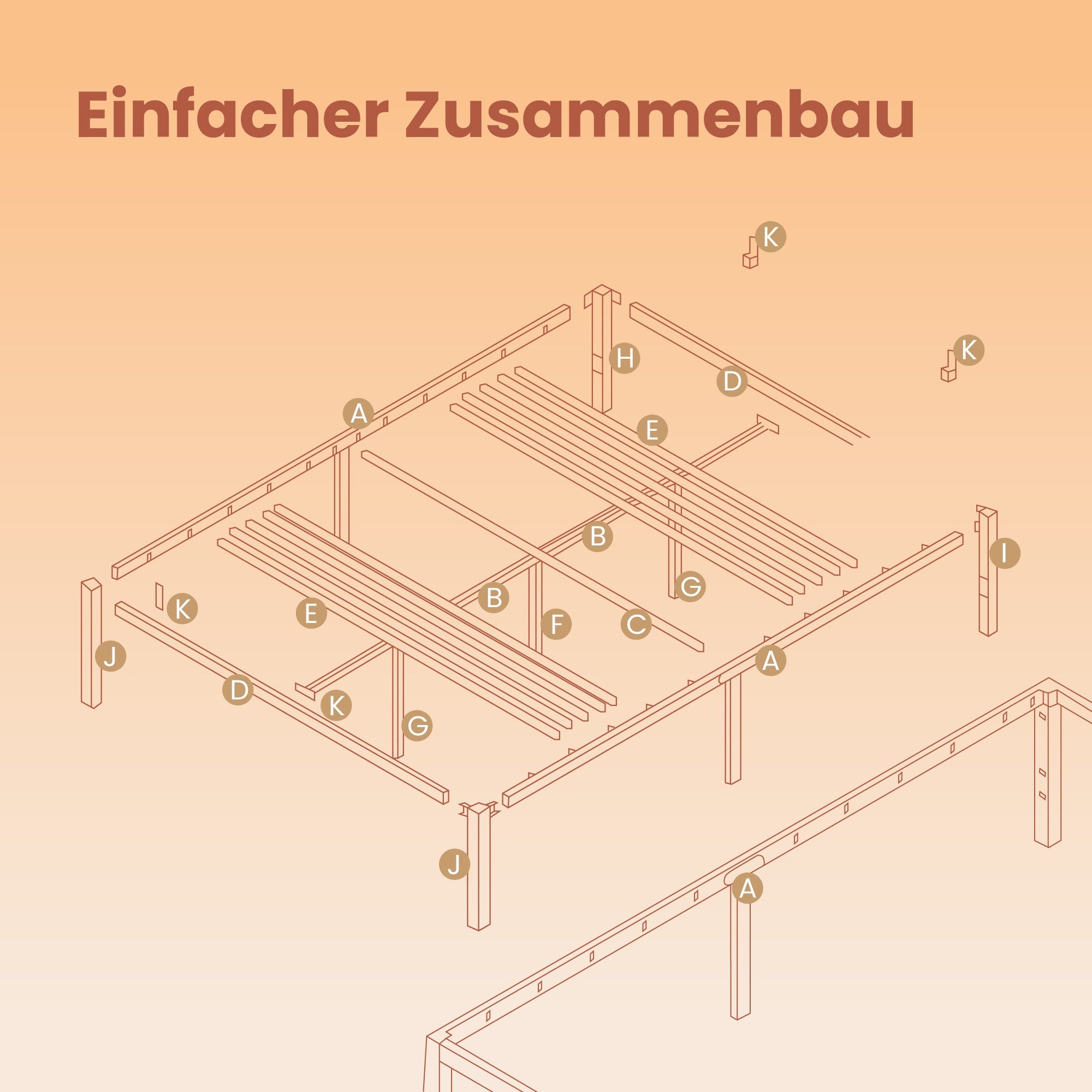 Bedframe - 140 x 190 cm, robust metallram