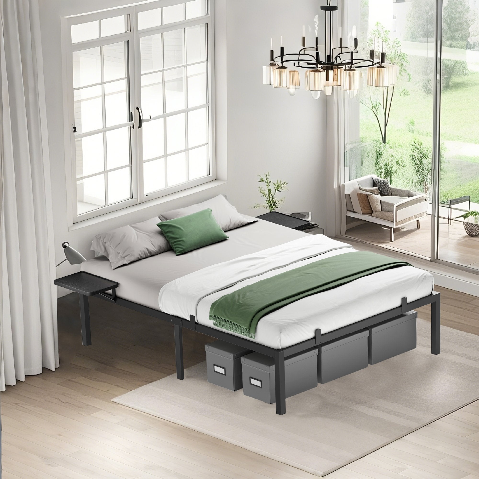 Bedframe - 160 x 200 cm, robust metallram