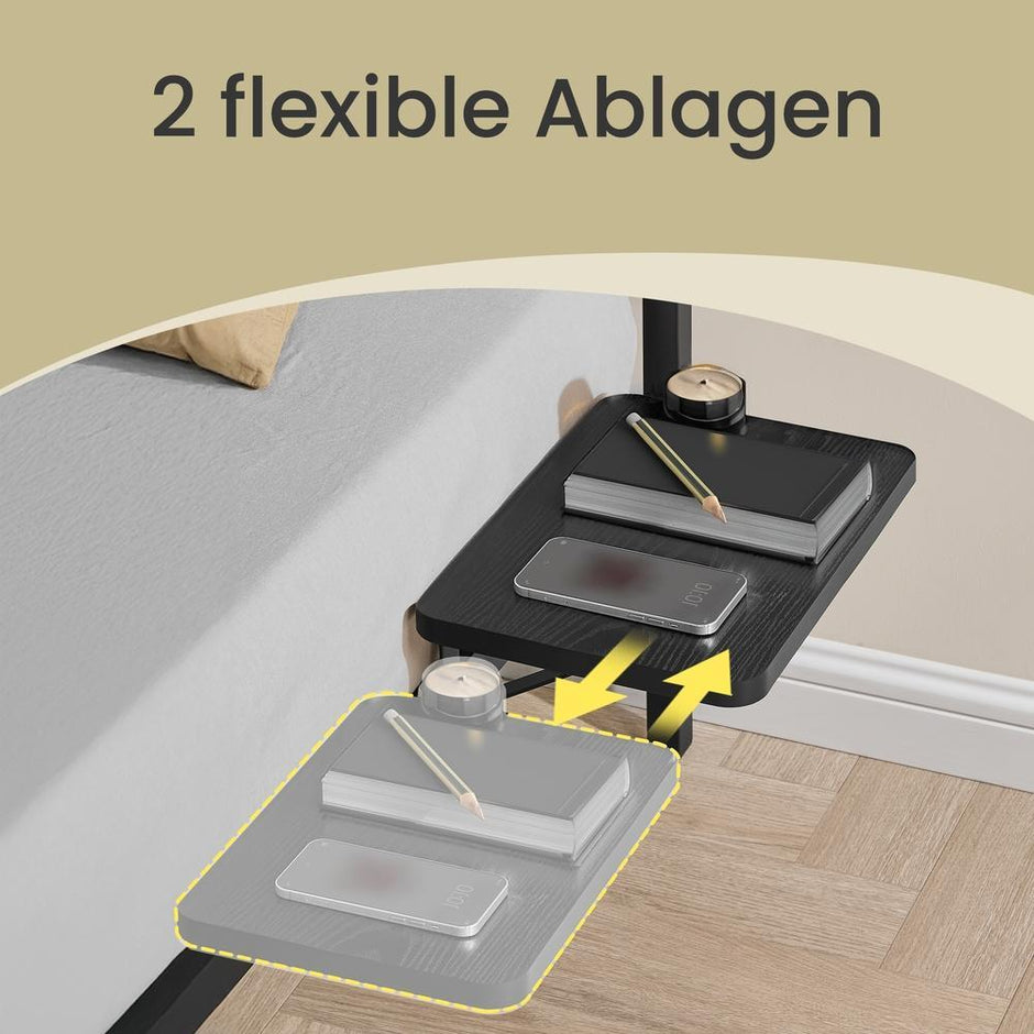 Bedframe - Eenpersoons - 90 x 190 cm - Metaal - Zwart