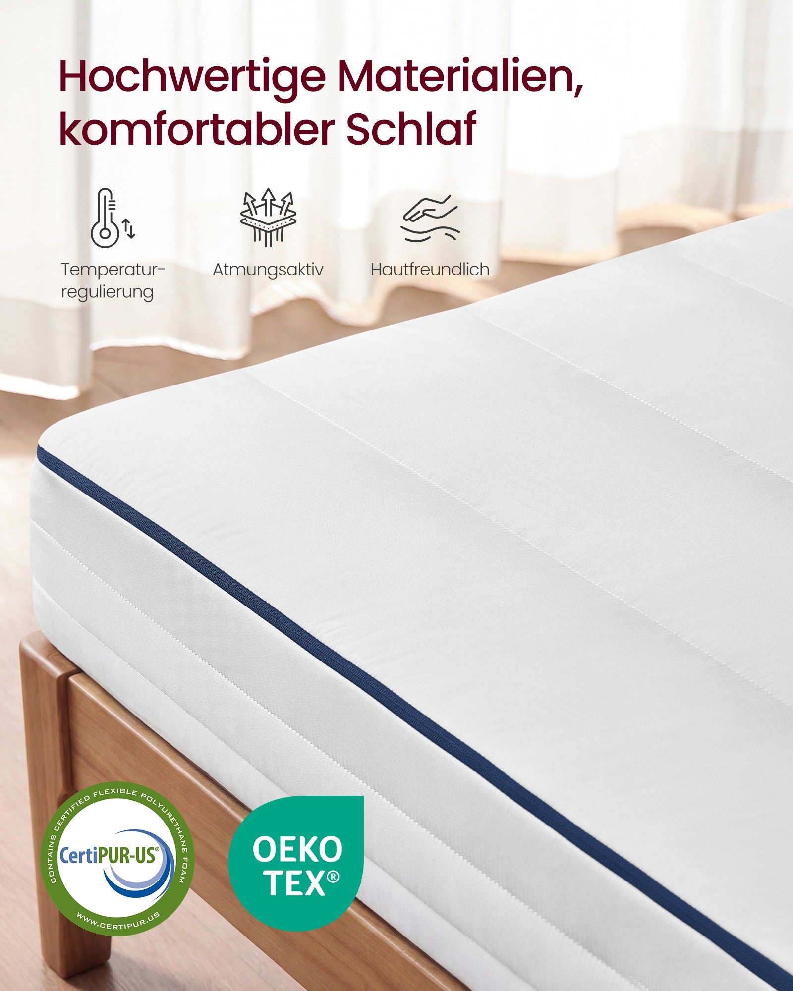 Matras - Tweepersoons - 140 x 200 cm - Gel Traagschuim - Wit
