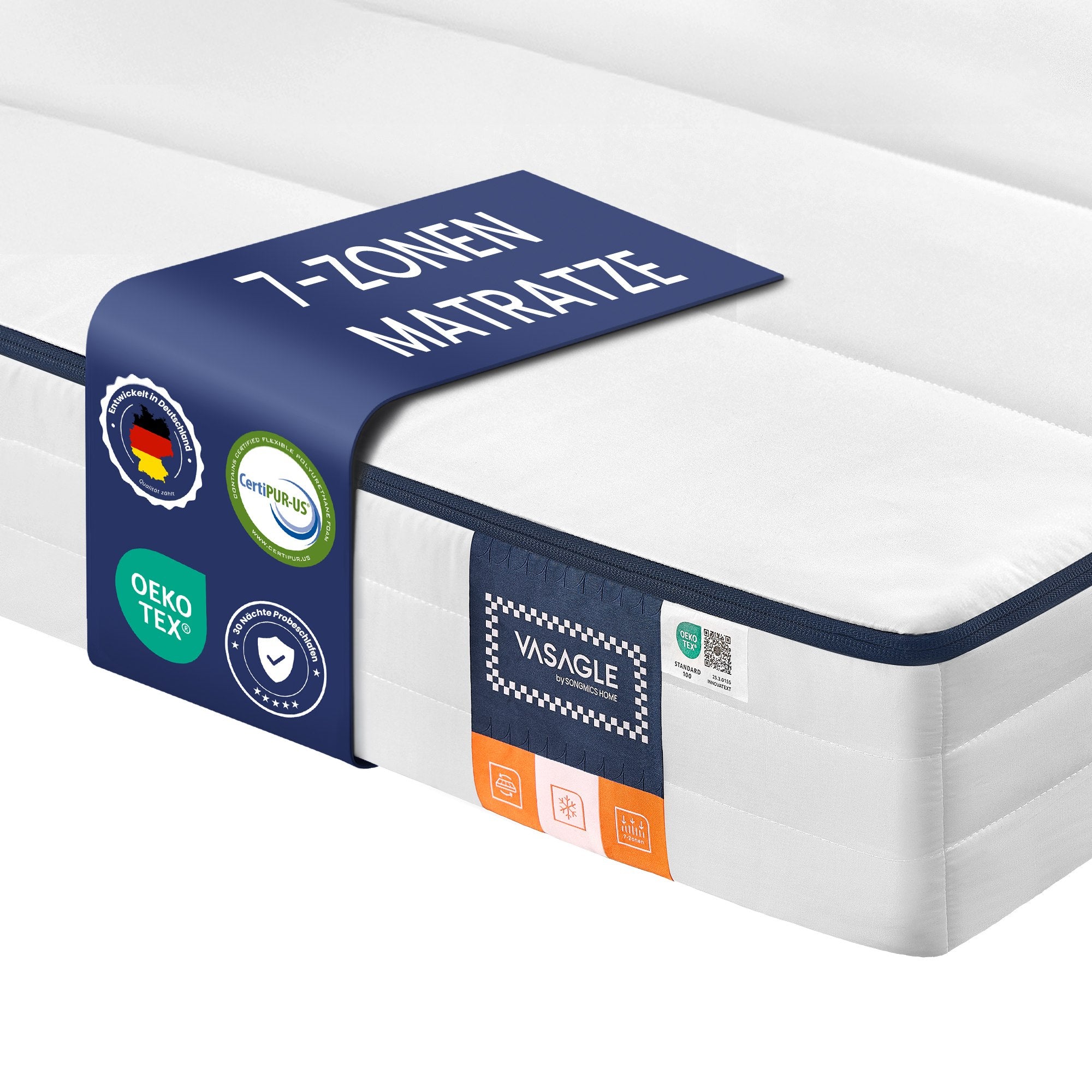 Matras - Tweepersoons - 160 x 200 cm - Gel Traagschuim - Wit