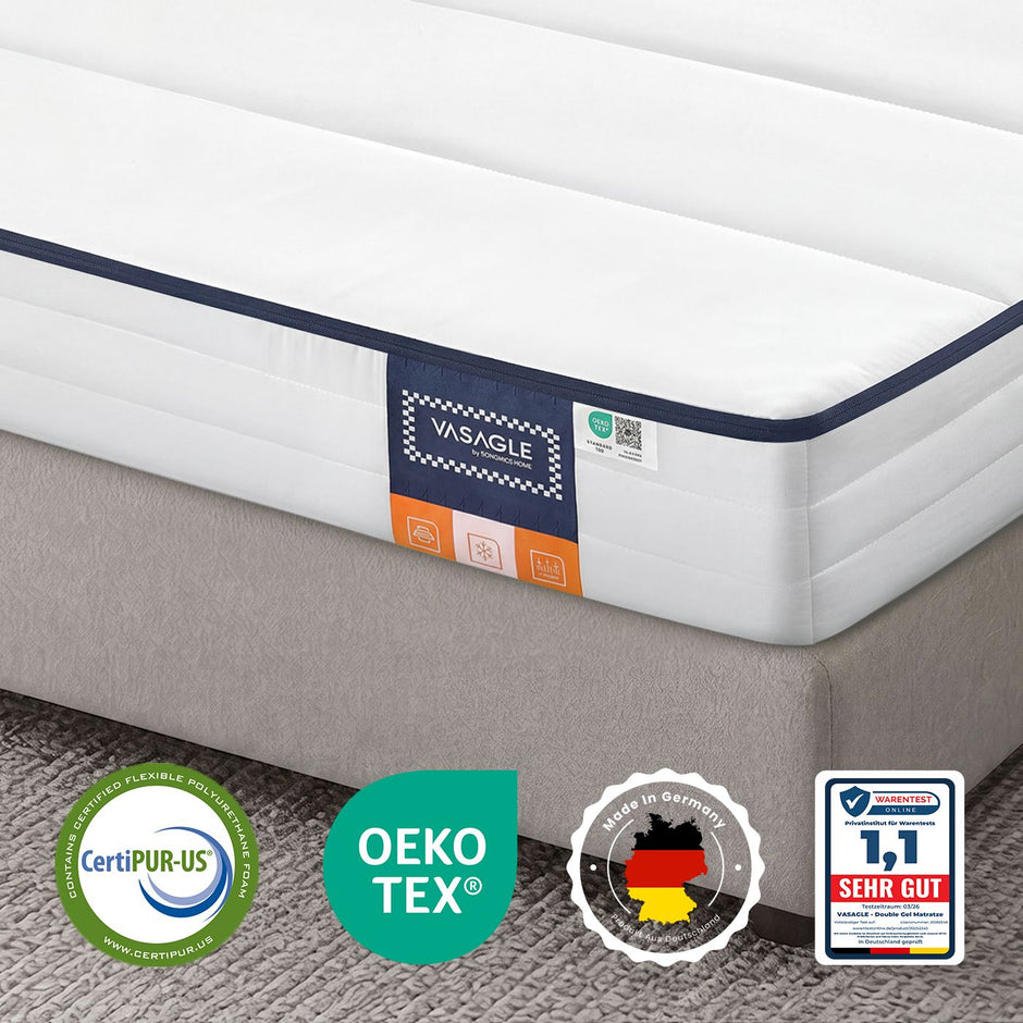 Matras - Tweepersoons - 160 x 200 cm - Gel Traagschuim - Wit