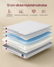 Matras - Tweepersoons - 160 x 200 cm - Gel Traagschuim - Wit