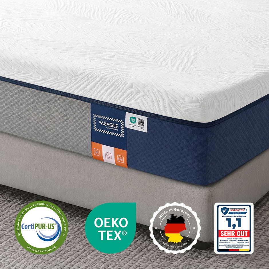 Matras - 160 x 200 x 20 cm - Gel Traagschuim - 7 Zones - Blauw