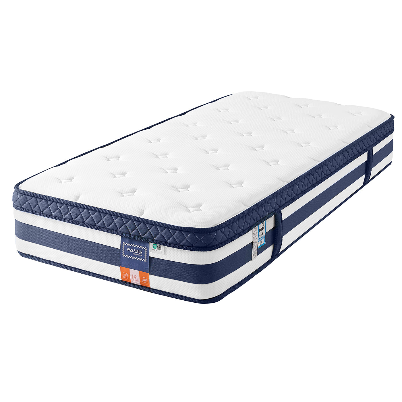 Pocketveringmatras - 7 Zones - Gel-Traagschuim - 90 x 200 cm - Blauw