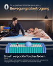 Pocketveringmatras - 7 Zones - Gel-Traagschuim - 180 x 200 cm - Blauw
