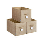 Lagringslådor uppsättningar av 3 50 x 30 x 30 cm sand beige