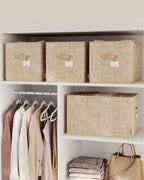 Lagringslådor uppsättningar av 3 50 x 30 x 30 cm sand beige