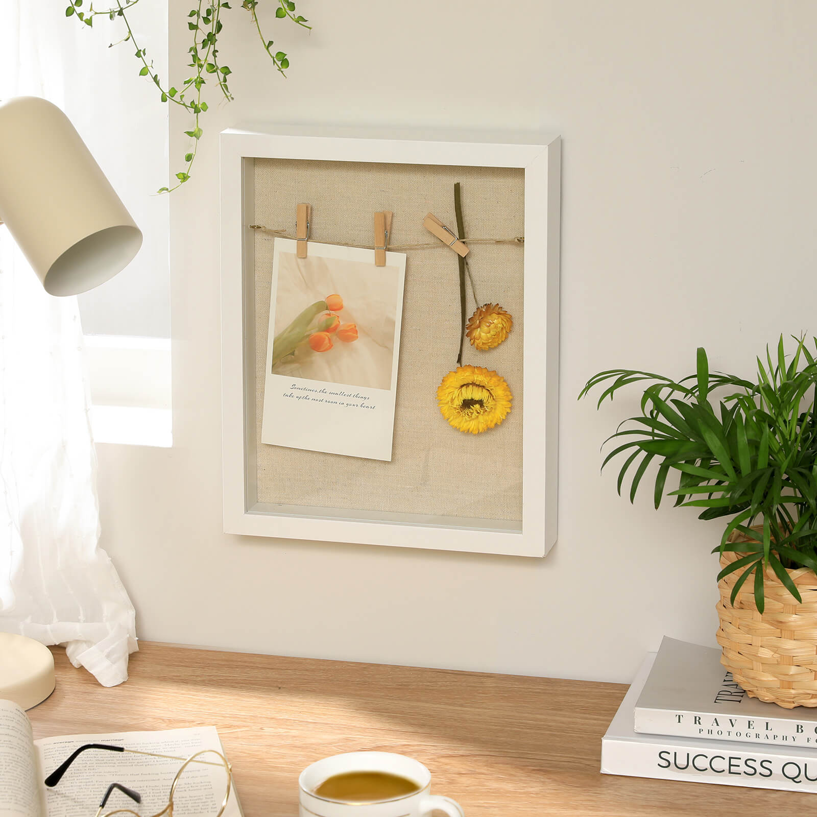 Shadow Box - DIY fotoram - med klädpinnar och stift