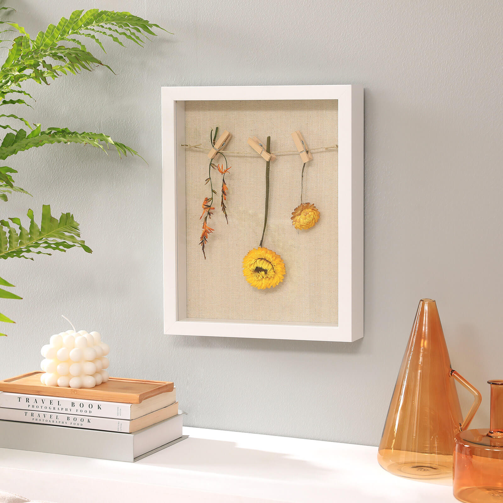 Shadow Box - DIY fotoram - med klädpinnar och stift
