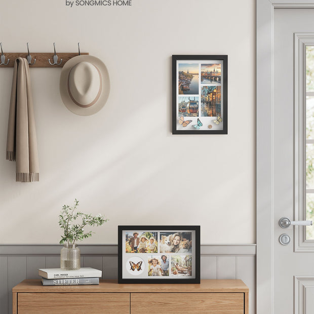 Fotoram A4 med väggkrok – Asksvart – Asksvart