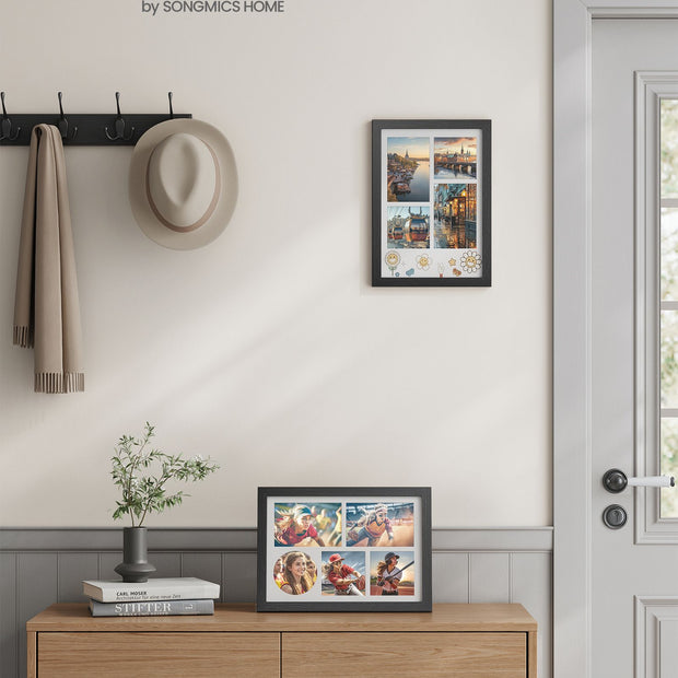 Fotoram – A4 för flera bilder – asksvart