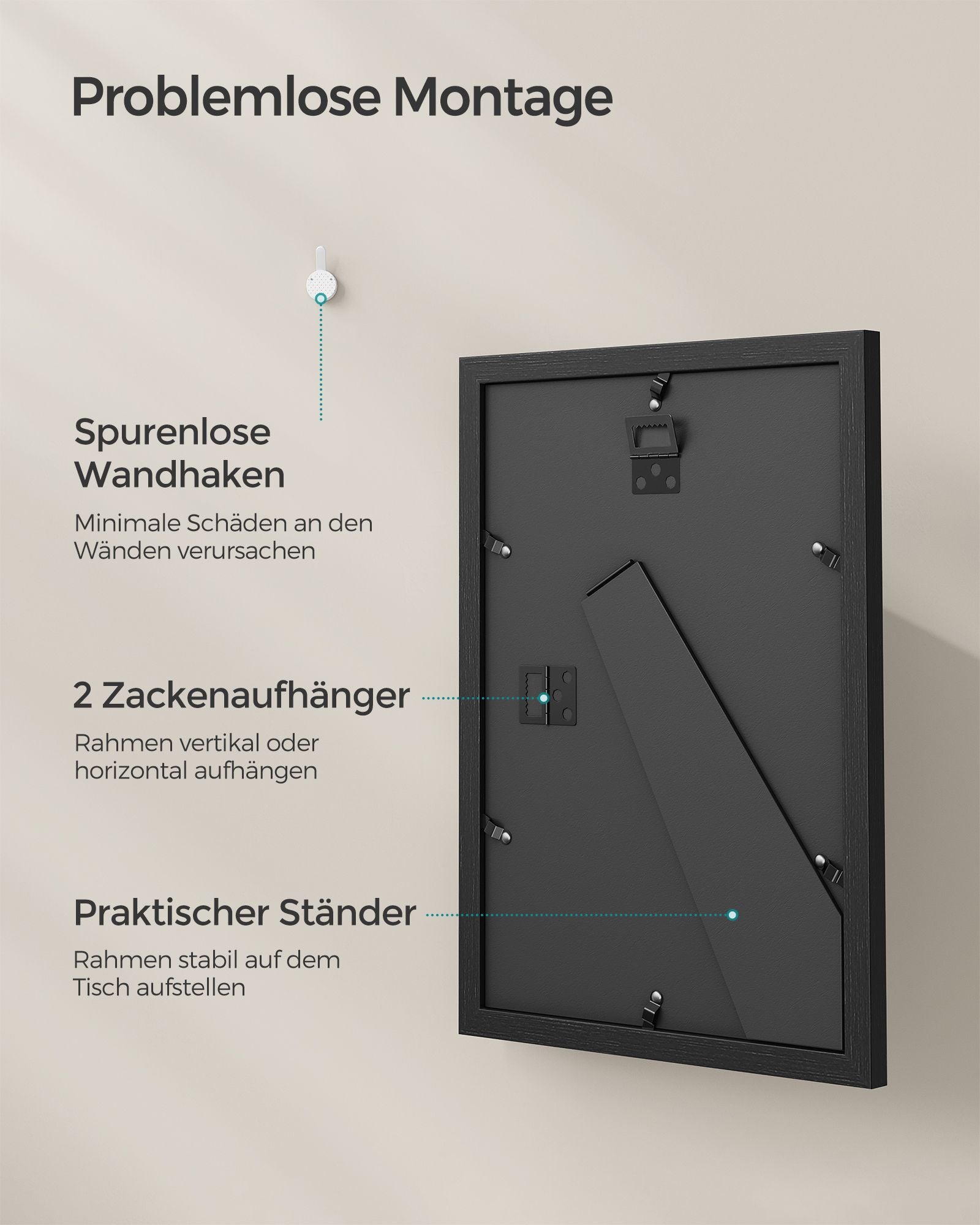Fotorram - A4 - För flera foton - Aszwart
