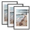 Fotolijsten – Set van 3 – 40 x 60 cm – Met Sporloze Wandhaken – Ophangen of Neerzetten – Zwart