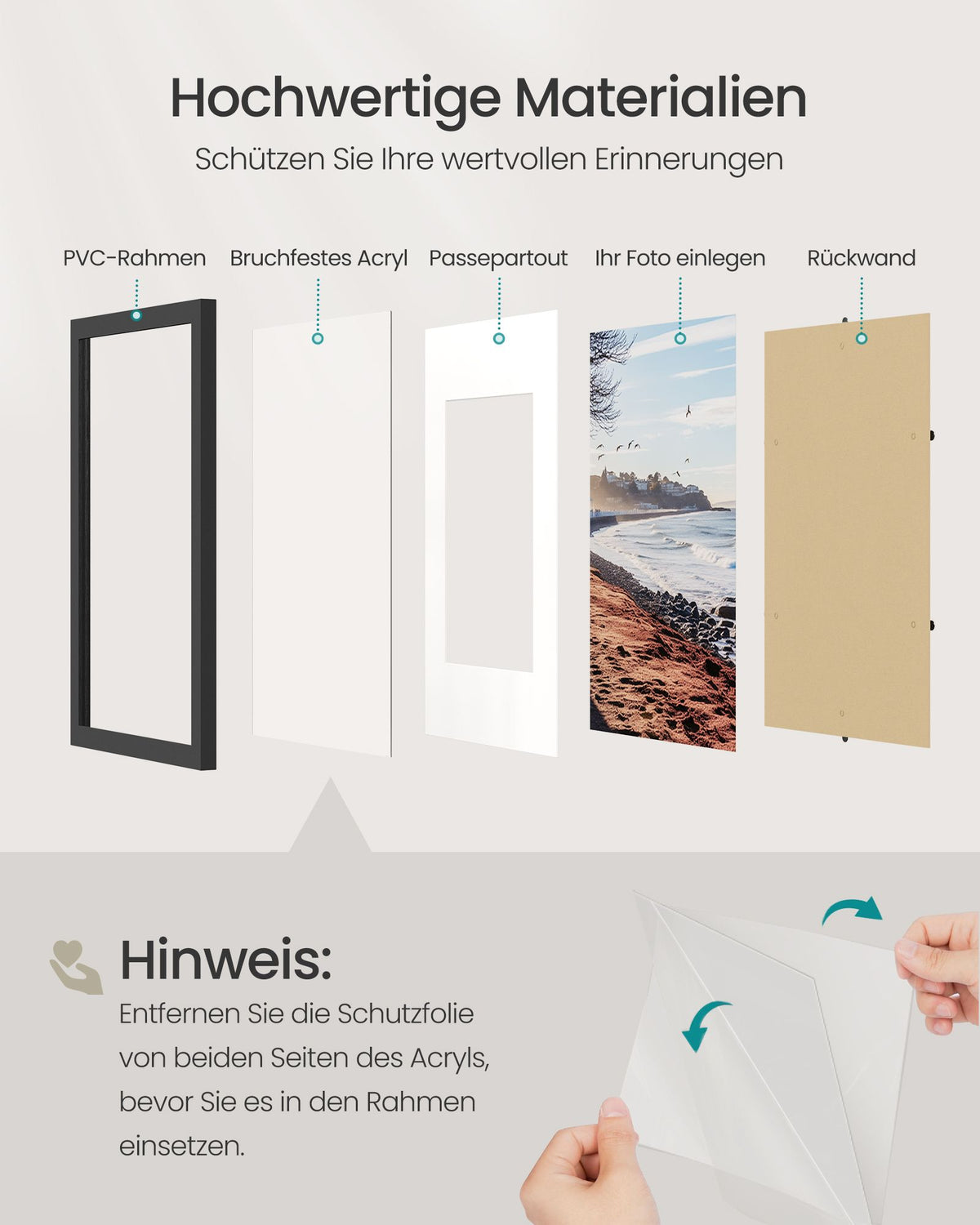 Fotolijst – 30 x 40 cm – Met Sporloze Wandhaken – Ophangen of Neerzetten – Zwart