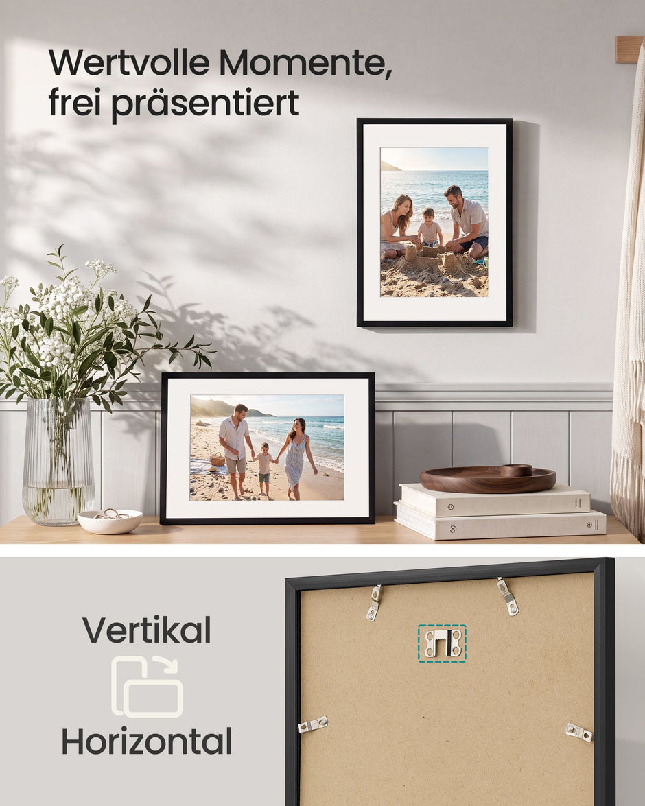 Fotolijst – 30 x 40 cm – Met Sporloze Wandhaken – Ophangen of Neerzetten – Zwart