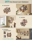 Fotolijst - Set van 10 - Diverse maten 17,4 x 12,3 cm, 20 x 14,8 cm, 27,5 x 22,5 cm - Materiaal PVC en MDF - Kleur Roodbruin - Geschikt voor fotoformaten tot 20 x 25 cm - Totaal gewicht 1,73 kg