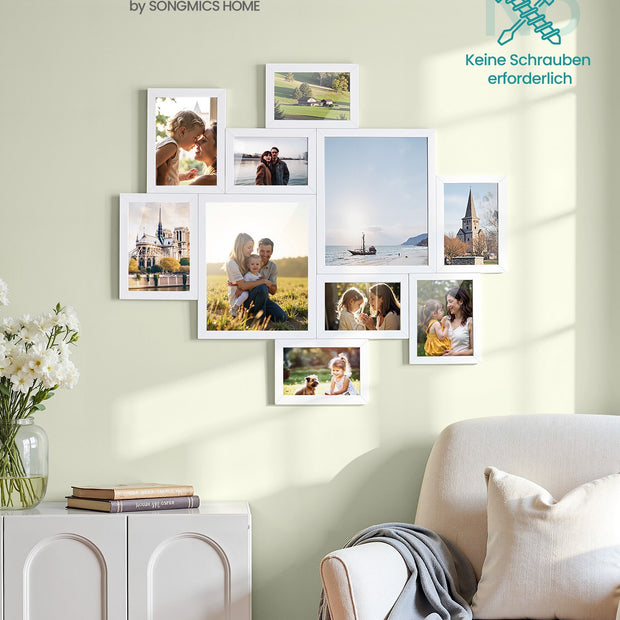 Fotolijsten - Set van 10 - Diverse Maten - PVC - Wit