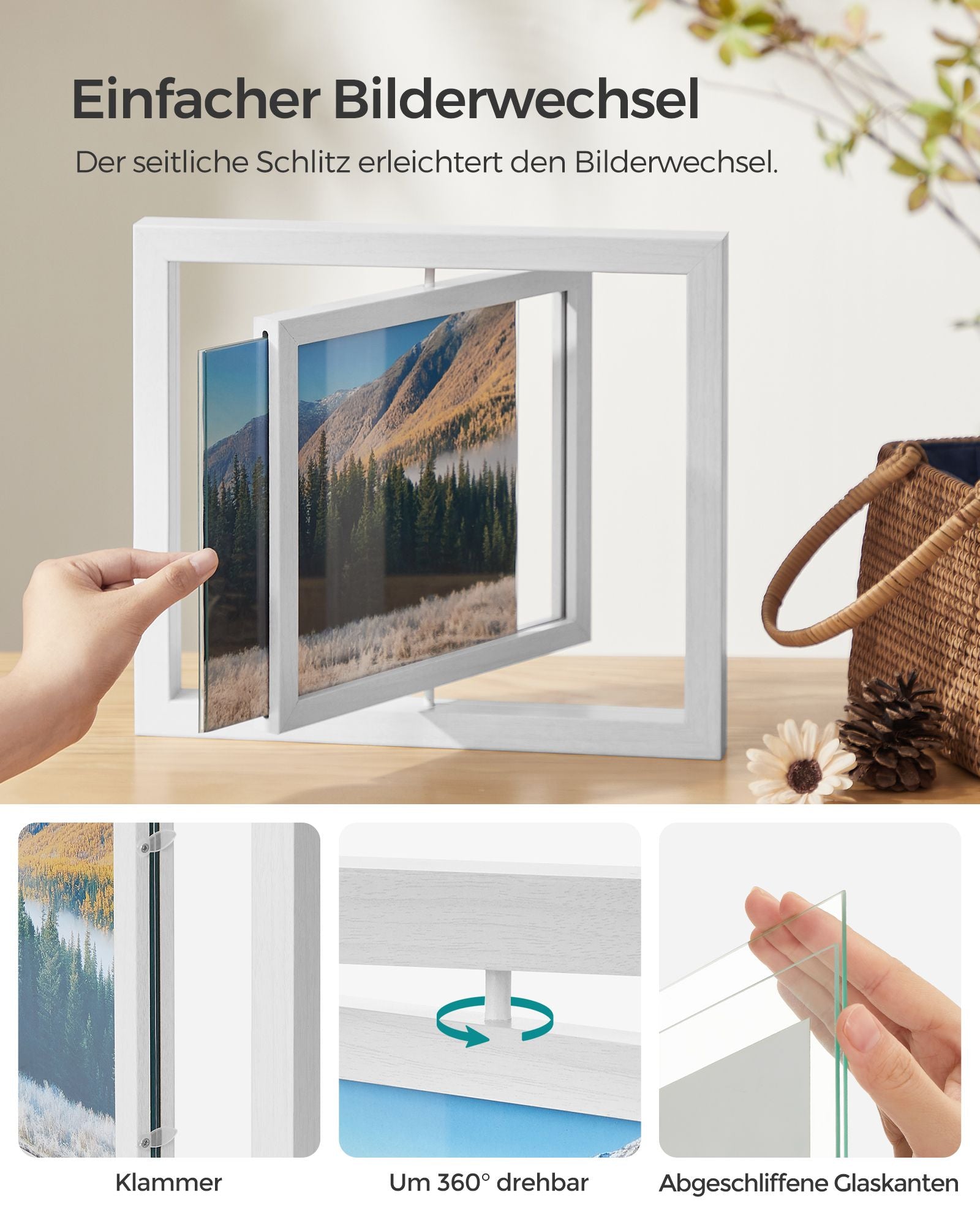 Fotorramuppsättning - 10 stycken - roterande - 20,3 x 25,4 cm (8 x 10 tum)
