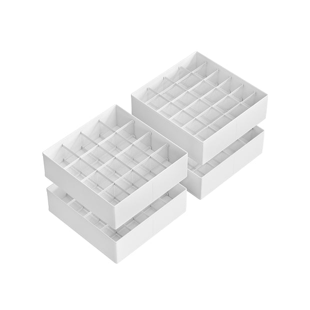 Underkläder Organizer Set om 4 med 80 fack Creme White