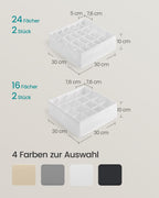 Underkläderarrangör uppsättning av 4 med 80 företag Cream White