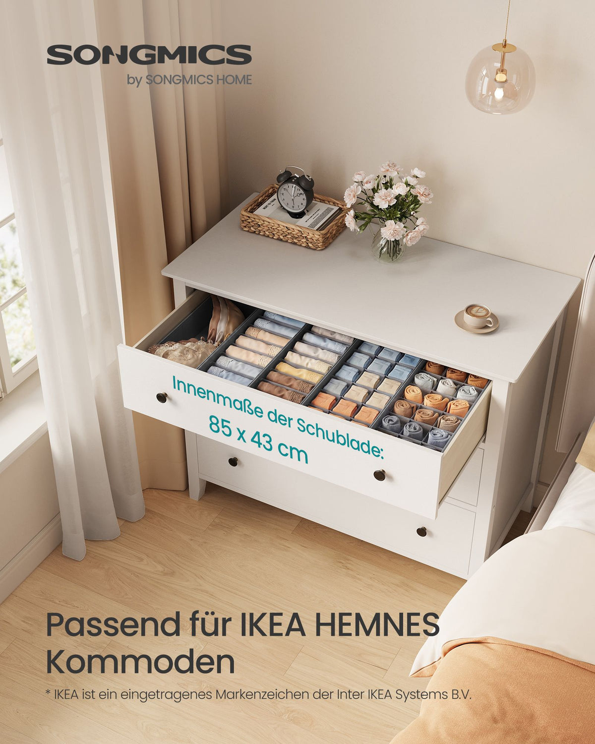 Lade-organizer - Opvouwbaar - Set van Meerdere Boxen - Duifgrijs - 19 x 41 x 10 cm